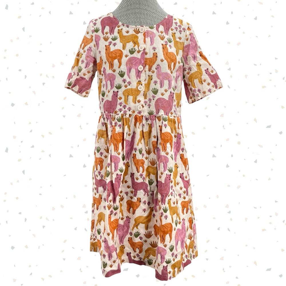 Princess Highway Llama Alpaca Dress Bella Valley of Llamas Linen Mix Dress US 4